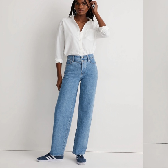 Madewell Denim - Madewell The Perfect Vintage Wide-Leg Jean in Harding Wash: Button-Fly Edition